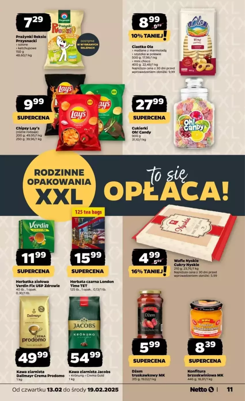 Gazetka promocyjna Netto - ważna 13.02 do 19.02.2025 - strona 3 - produkty: Candy, Ciastka, Cukier, Cukierki, Dallmayr, Dżem, Herbata, Herbata czarna, Jacobs, Kawa, Kawa ziarnista, Mola, Przysnacki, Top, Wafle, Zdrowie