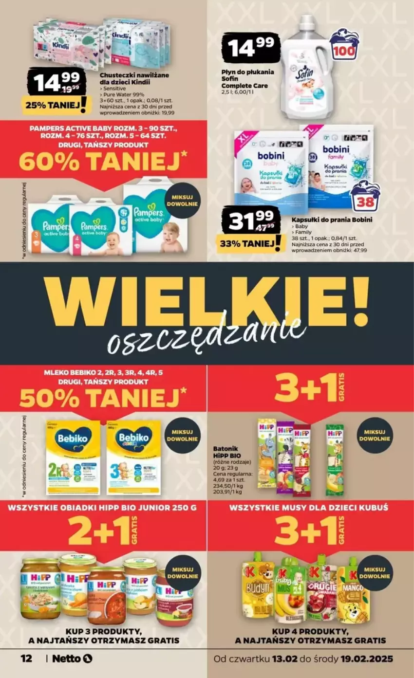 Gazetka promocyjna Netto - ważna 13.02 do 19.02.2025 - strona 4 - produkty: Baton, Fa, Gra, HiPP, Hipp Bio, HP, Kapsułki do prania, Kindii, Płyn do płukania, Pur, Tonik