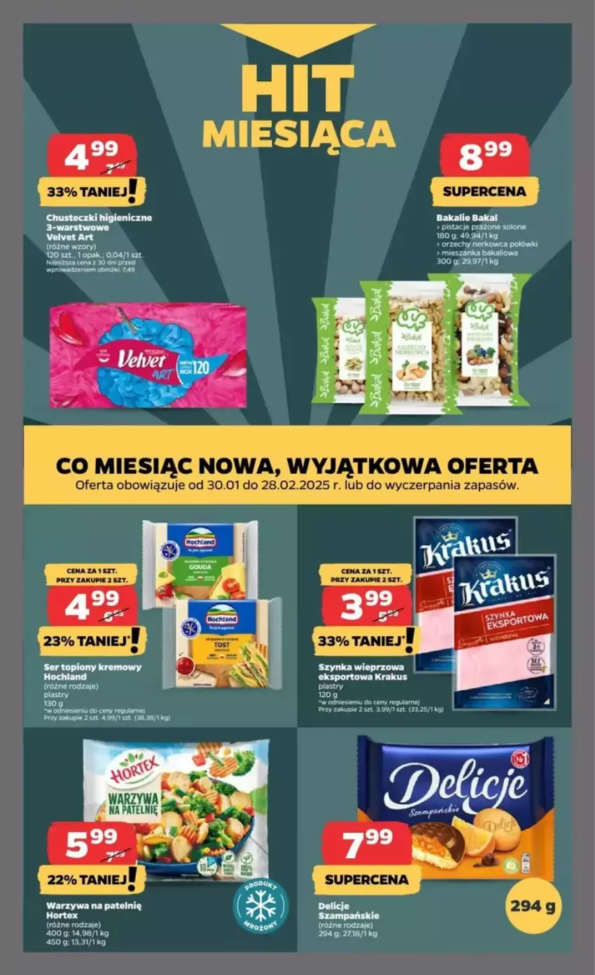 Gazetka promocyjna Netto - ważna 13.02 do 19.02.2025 - strona 9 - produkty: Chusteczki, Fa, Figi, Hochland, Hortex, Krakus, Por, Sport, Szynka, Szynka wieprzowa, Warzywa