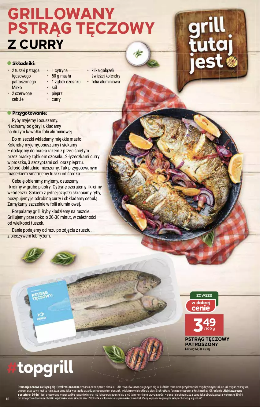Gazetka promocyjna Stokrotka - Supermarket - ważna 11.07 do 17.07.2024 - strona 18 - produkty: Grill, HP, Pstrąg, Pstrąg tęczowy, Sos