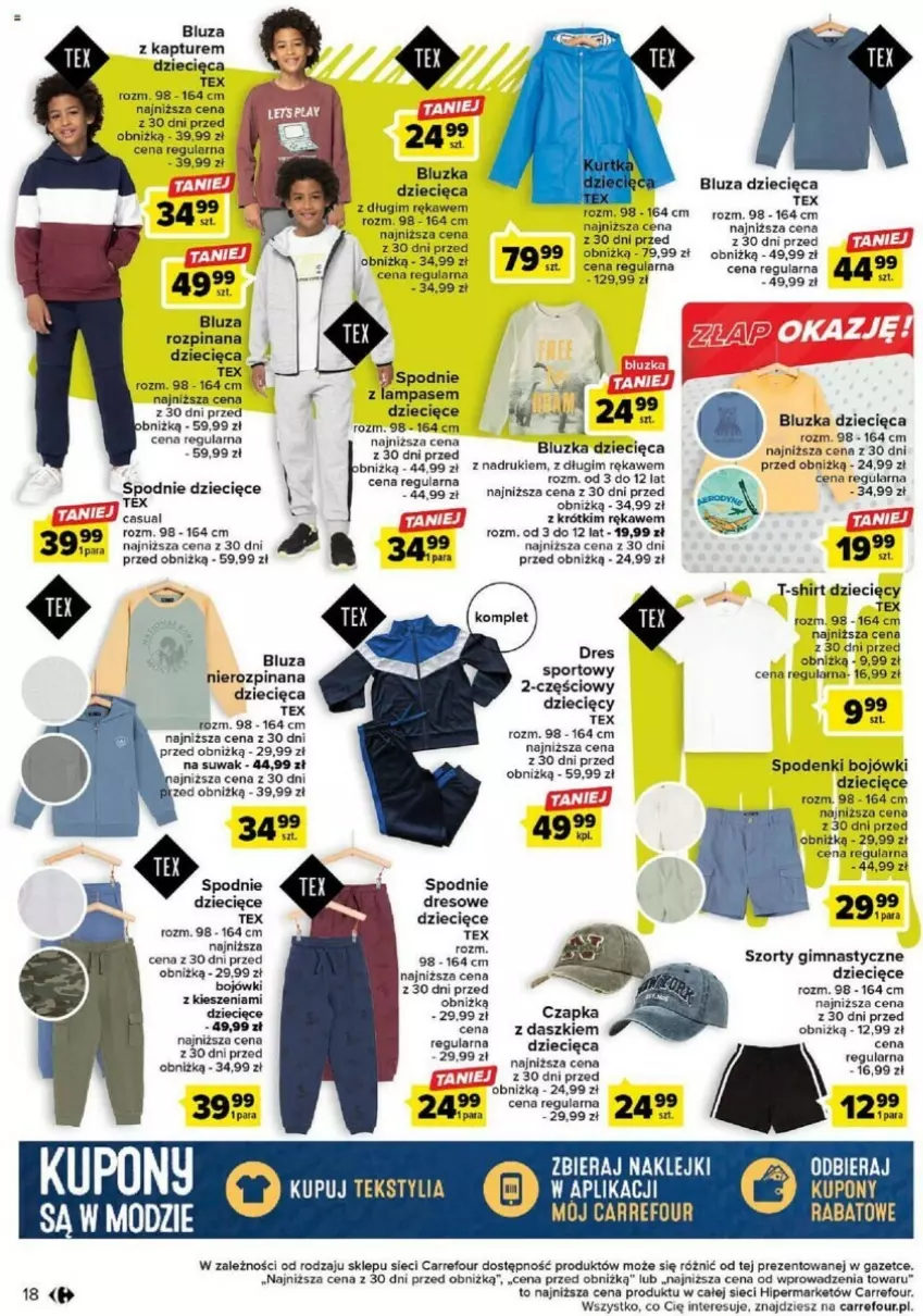 Gazetka promocyjna Carrefour - ważna 22.08 do 09.09.2023 - strona 10 - produkty: Bluza, Bluza z kapturem, Czapka, Dres, Dzieci, Klej, Lampa, Por, Spodnie, Spodnie dresowe, Sport, Szorty, T-shirt