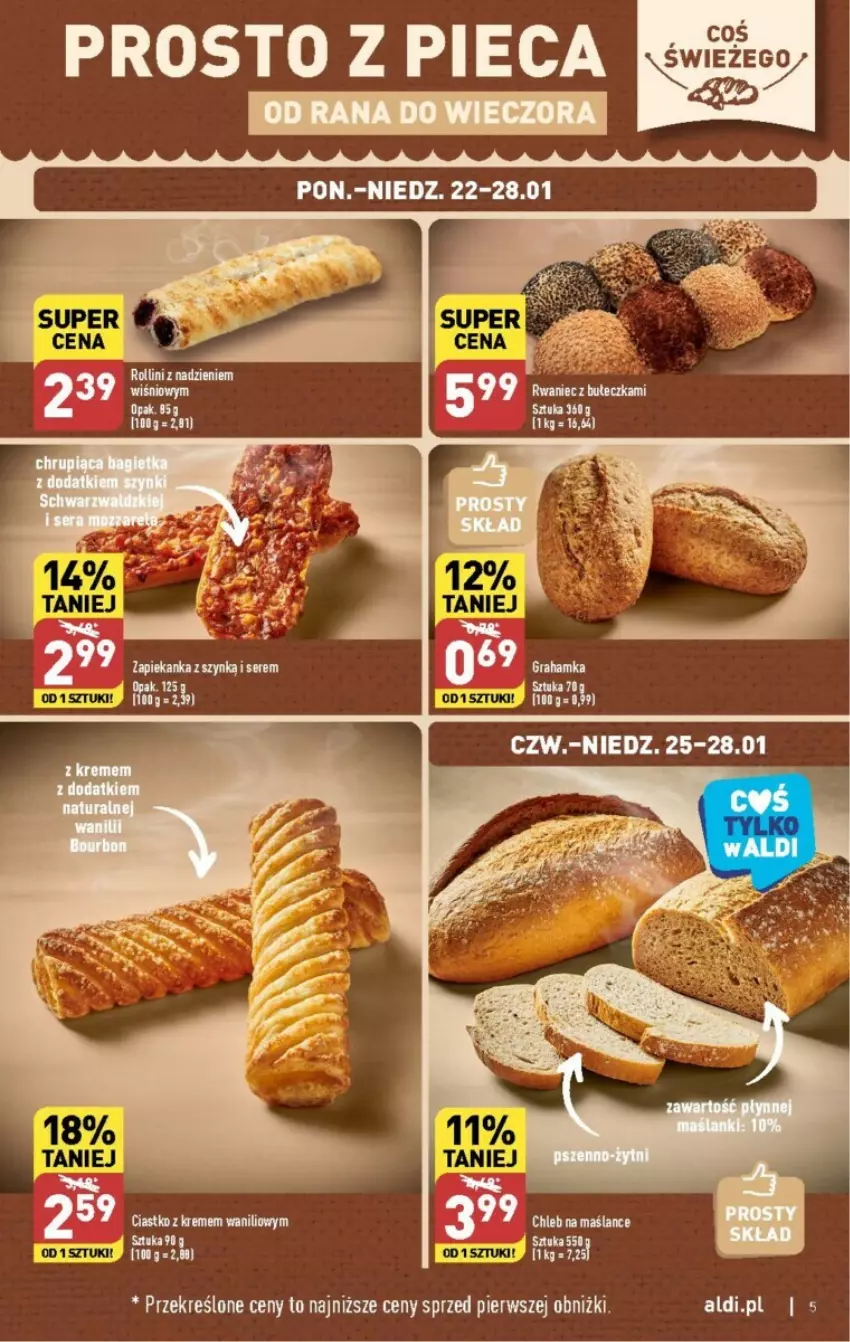 Gazetka promocyjna Aldi - ważna 22.01 do 28.01.2024 - strona 29 - produkty: Chleb, Piec, Ser