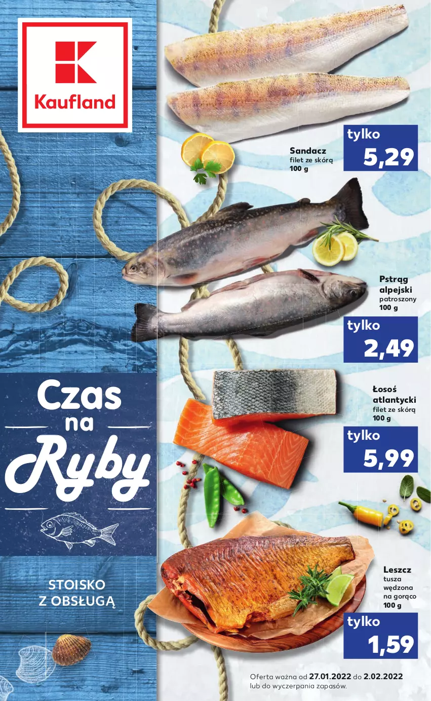 Gazetka promocyjna Kaufland - RYBY - ważna 27.01 do 02.02.2022 - strona 1 - produkty: Pstrąg, Sandacz, Sandacz filet, Tusz
