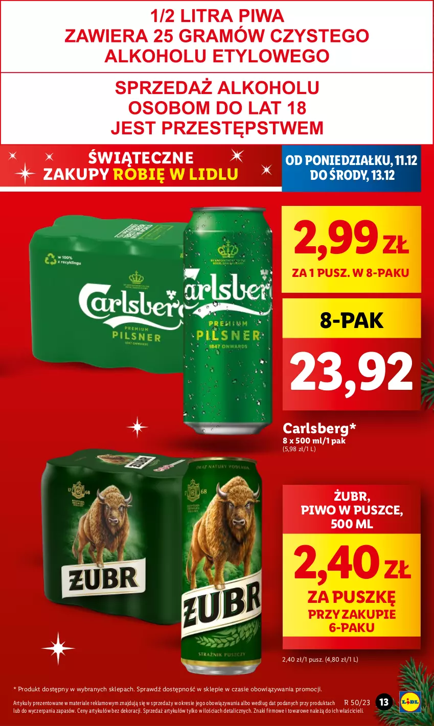 Gazetka promocyjna Lidl - GAZETKA - ważna 11.12 do 13.12.2023 - strona 15 - produkty: Carlsberg, Piwo