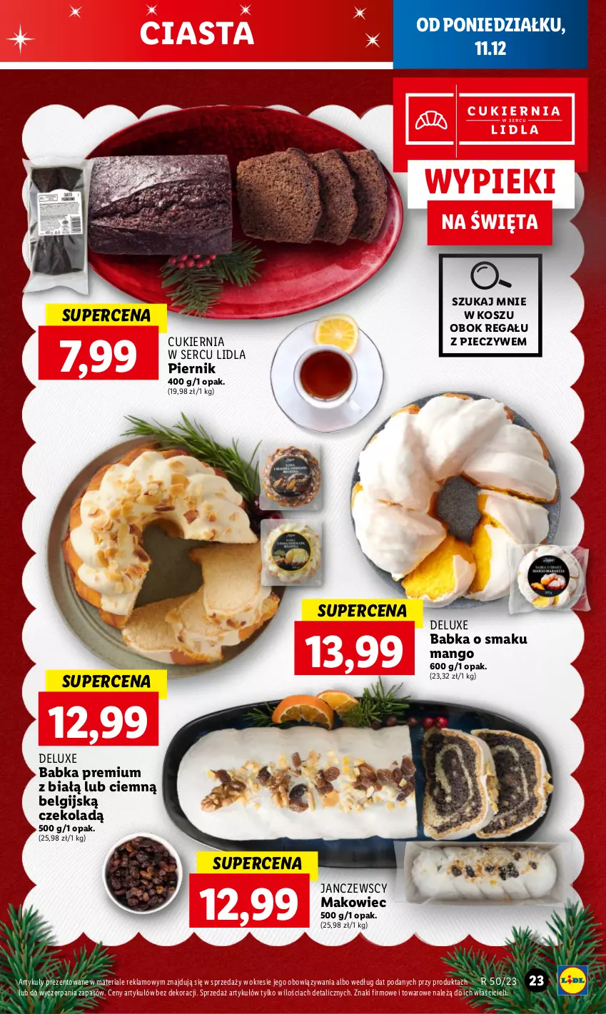 Gazetka promocyjna Lidl - GAZETKA - ważna 11.12 do 13.12.2023 - strona 25 - produkty: Babka, Cukier, Kosz, LG, Makowiec, Mango, Piec, Piernik, Regał, Ser