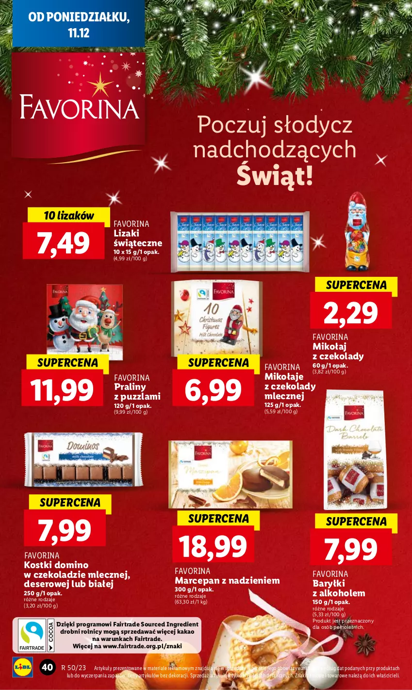 Gazetka promocyjna Lidl - GAZETKA - ważna 11.12 do 13.12.2023 - strona 42 - produkty: Alkohole, Baryłki, Deser, Fa, Gra, Kakao, Lizaki, Praliny, Ser