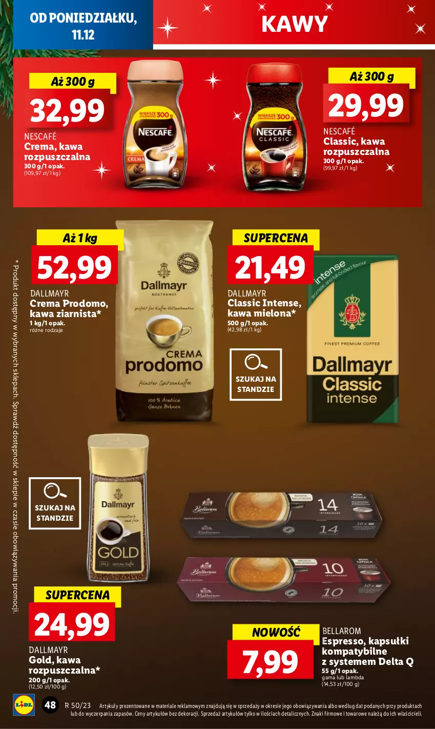 Gazetka promocyjna Lidl - GAZETKA - ważna 11.12 do 13.12.2023 - strona 50 - produkty: Bell, Bella, Dallmayr, Kawa, Kawa mielona, Kawa rozpuszczalna, Kawa ziarnista, Nescafé