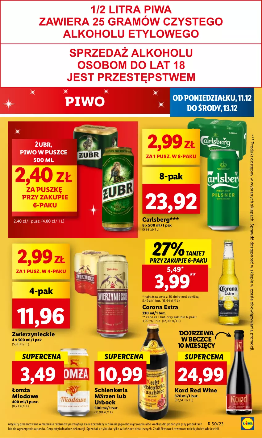 Gazetka promocyjna Lidl - GAZETKA - ważna 11.12 do 13.12.2023 - strona 57 - produkty: Carlsberg, Corona Extra, Piwo