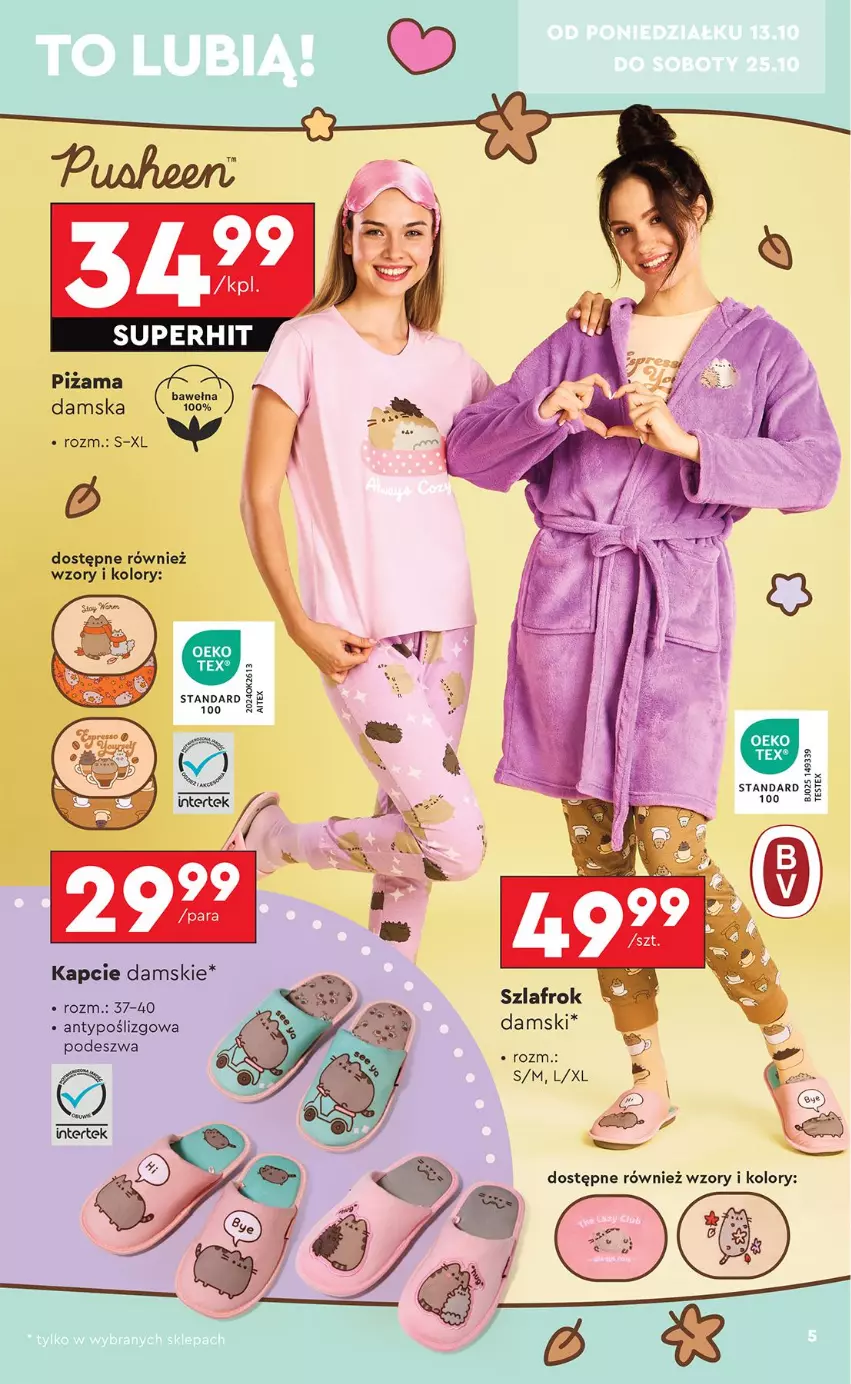 Gazetka promocyjna Biedronka - Okazje Tygodnia - ważna 13.10 do 25.10.2025 - strona 5 - produkty: K2, Kapcie, Szlafrok, Wełna