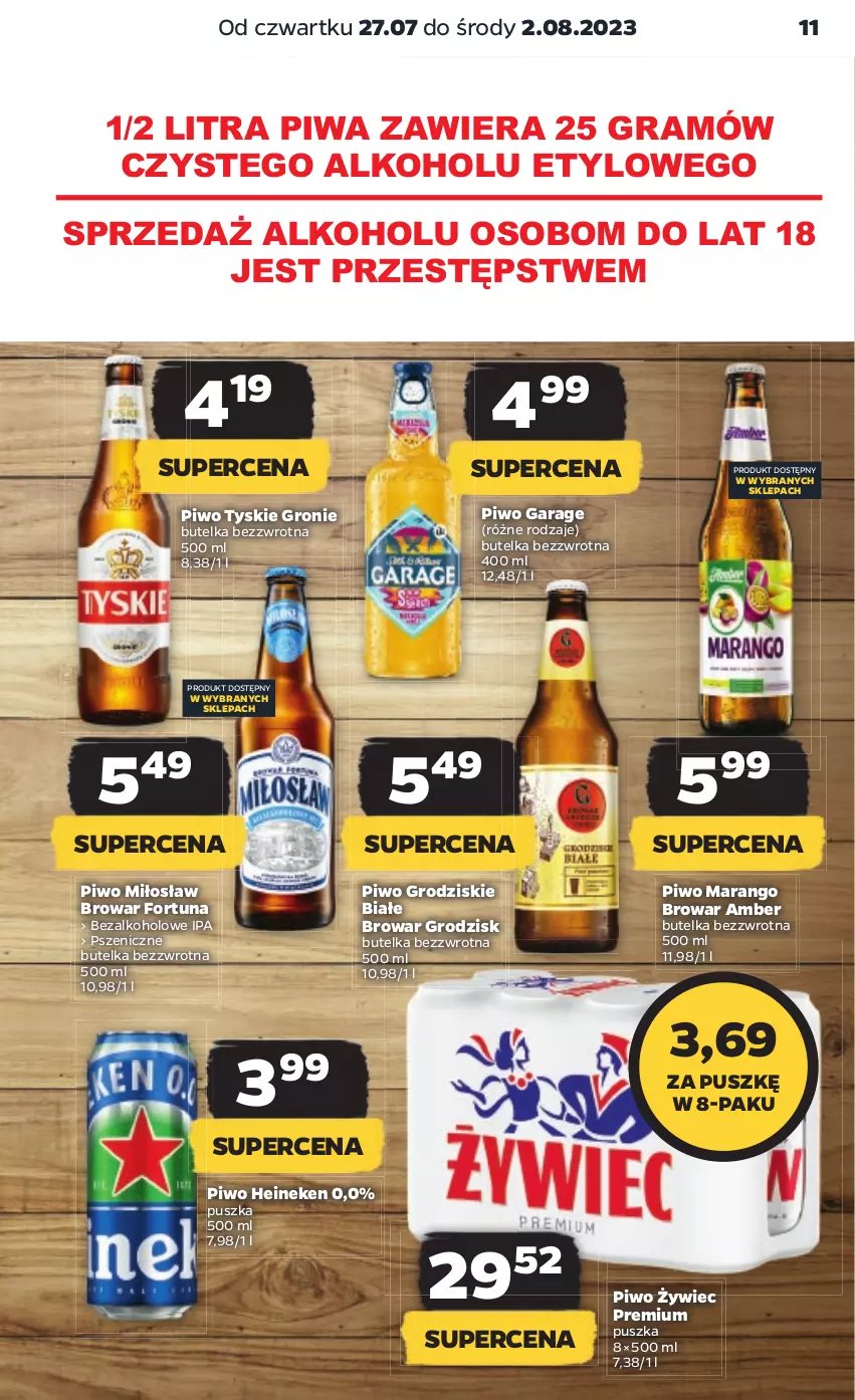 Gazetka promocyjna Netto - Artykuły spożywcze - ważna 27.07 do 02.08.2023 - strona 11 - produkty: Fortuna, Gra, Heineken, Piwa, Piwo, Tyskie