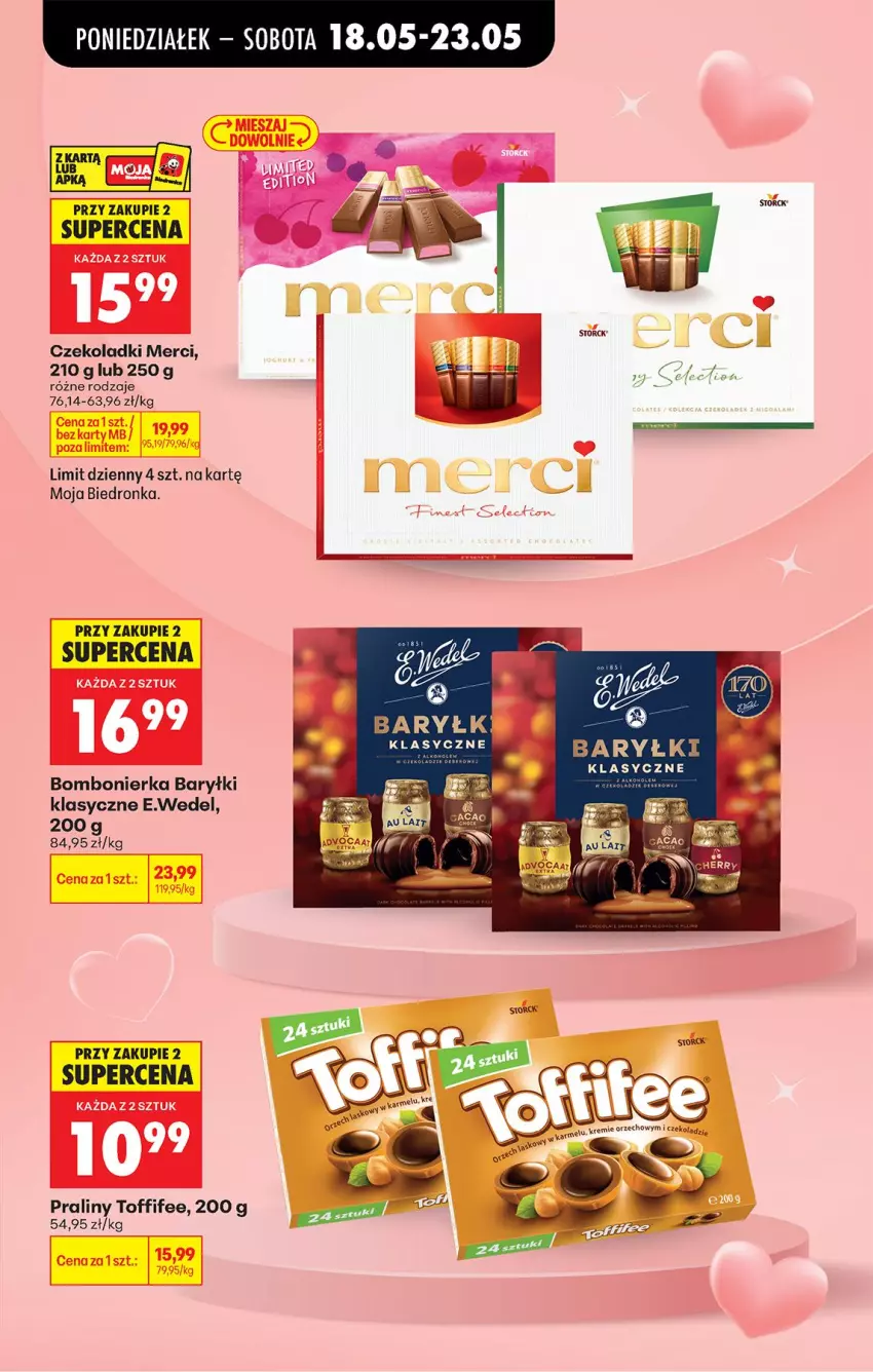 Gazetka promocyjna Biedronka - Od Poniedziałku - ważna 18.05 do 23.05.2026 - strona 19 - produkty: Baryłki, Merci, Praliny, Toffifee