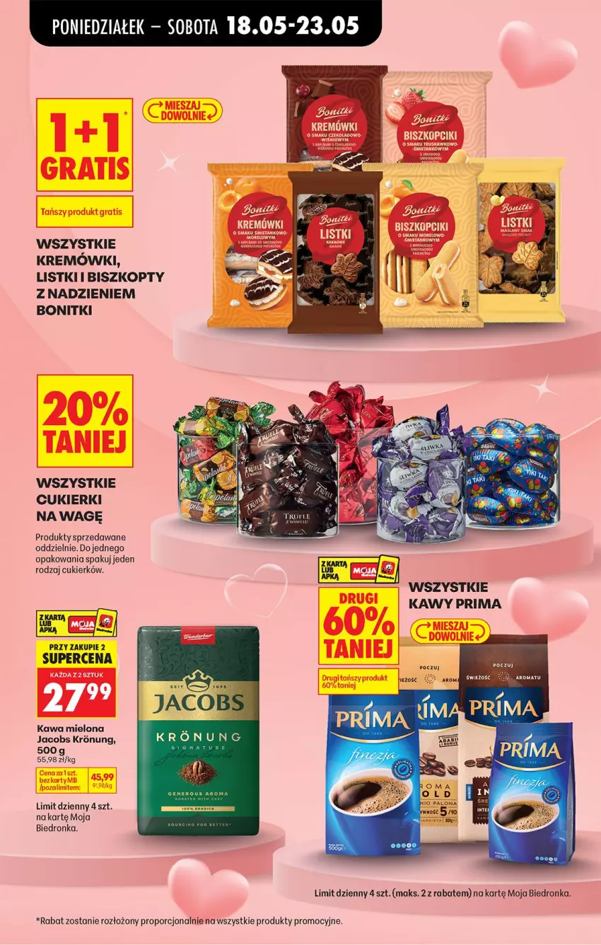 Gazetka promocyjna Biedronka - Od Poniedziałku - ważna 18.05 do 23.05.2026 - strona 21 - produkty: Biszkopty, Bonitki, Cukier, Jacobs, Kawa, Kawa mielona, Por, Prima