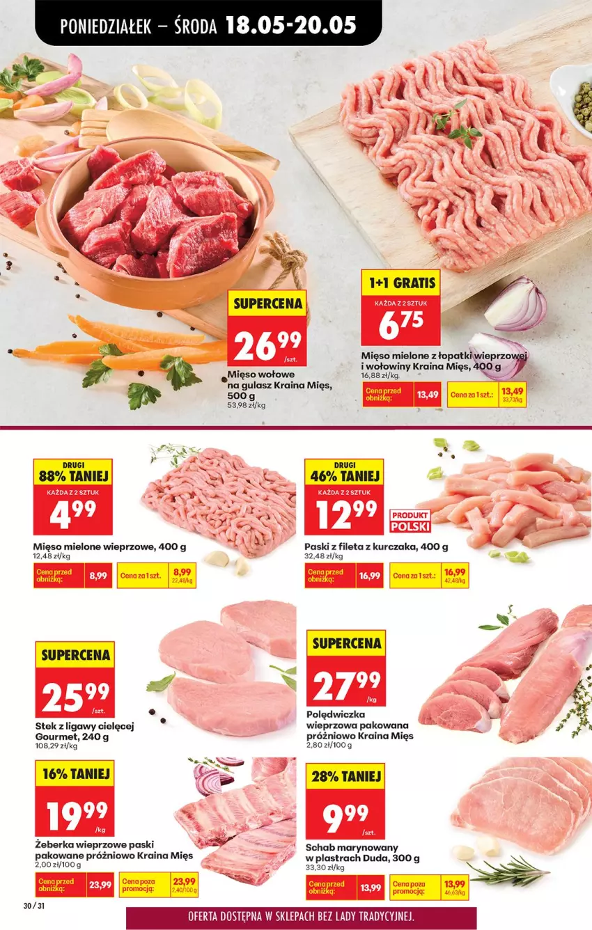 Gazetka promocyjna Biedronka - Od Poniedziałku - ważna 18.05 do 23.05.2026 - strona 34 - produkty: Duda, Kurczak, Mięso, Mięso mielone, Mięso wołowe, Polędwiczka wieprzowa, Stek