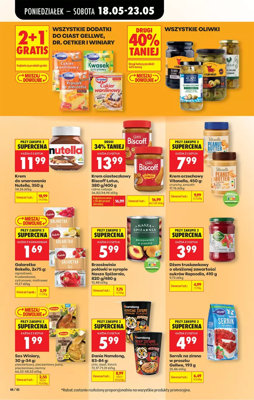 Gazetka promocyjna Biedronka - Od Poniedziałku - ważna 18.05 do 23.05.2026 - strona 56 - produkty: Brzoskwinie, Dr. Oetker, Dżem, Fa, Gala, Galaretka, Gra, Krem orzechowy, Nutella, Oliwki, Piec, Por, Ser, Sos, Syrop, Winiary