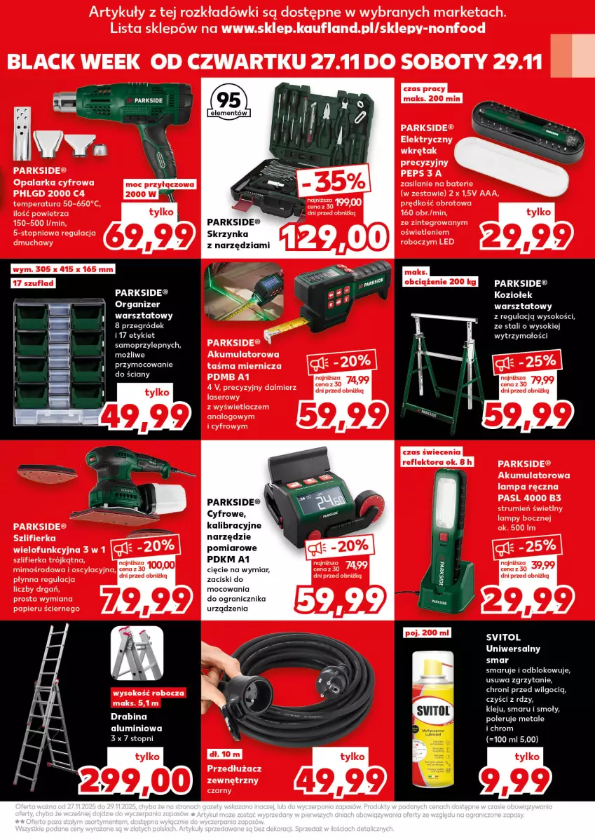 Gazetka promocyjna Kaufland - Kaufland - ważna 27.11 do 03.12.2025 - strona 15 - produkty: Akumulator, Gra, Klej, Lack, Lampa, LG, Mop, Papier, Parkside, Rum, Ser, Sok, Szlifierka, Top, Wkręt