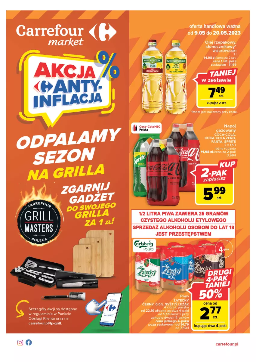 Gazetka promocyjna Carrefour - Gazetka Market - ważna 09.05 do 20.05.2023 - strona 1 - produkty: Olej, Olej słonecznikowy