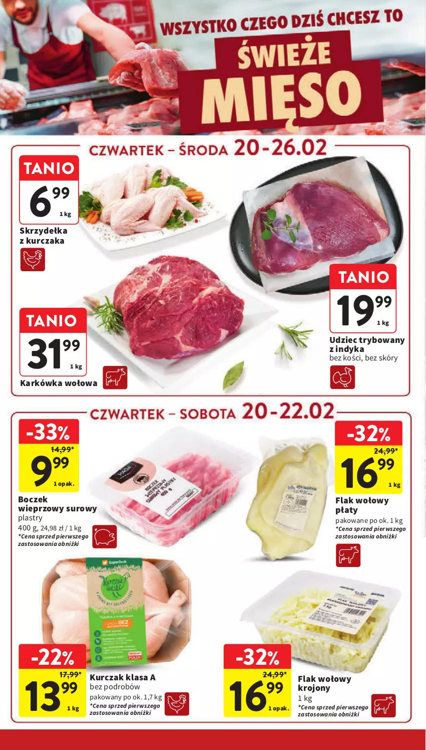 Gazetka promocyjna Intermarche - Gazetka promocyjna - ważna 20.02 do 26.02.2025 - strona 12 - produkty: Boczek, Boczek wieprzowy, Kurczak, Skrzydełka z kurczaka