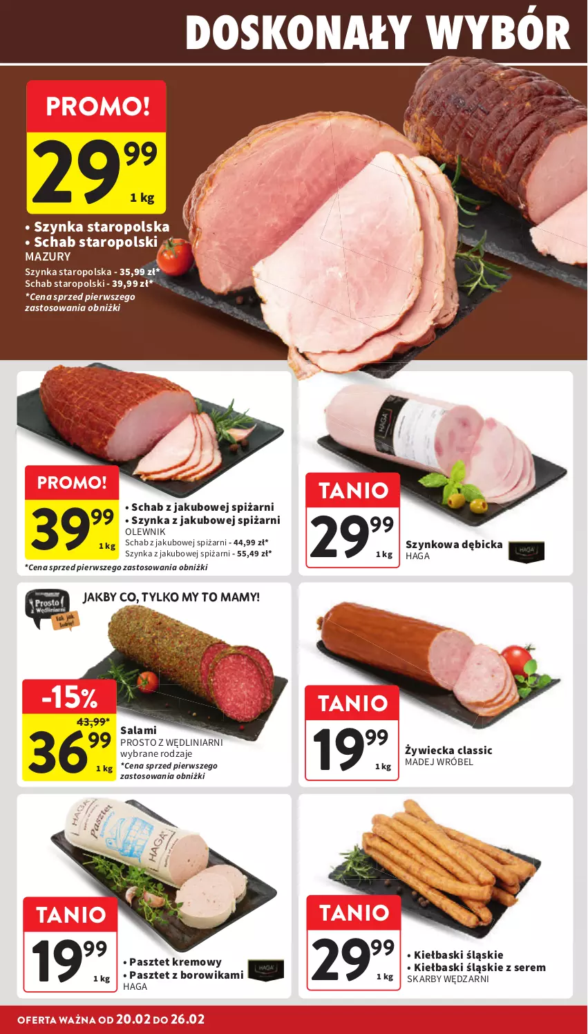 Gazetka promocyjna Intermarche - Gazetka promocyjna - ważna 20.02 do 26.02.2025 - strona 14 - produkty: BIC, Kiełbaski śląskie, Madej Wróbel, Olewnik, Pasztet, Salami, Ser, Szynka