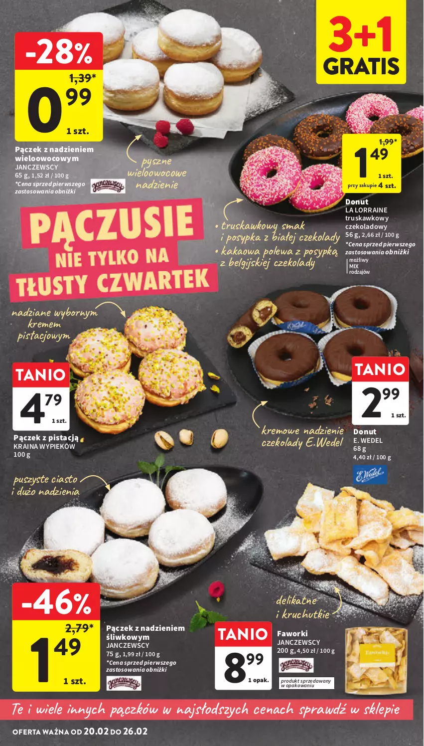 Gazetka promocyjna Intermarche - Gazetka promocyjna - ważna 20.02 do 26.02.2025 - strona 8 - produkty: Donut, E. Wedel, Fa, Faworki, Gra, Kakao, LG, Pączek