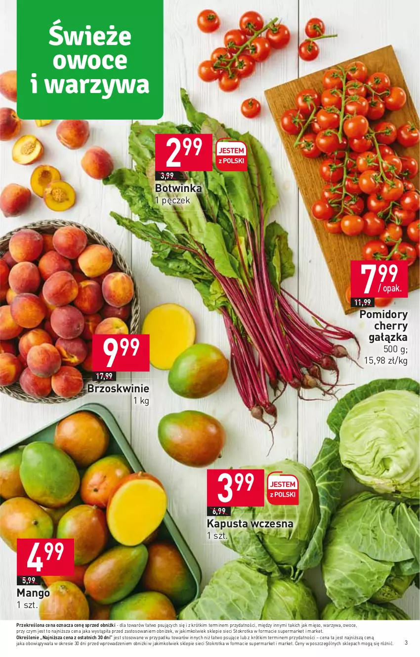 Gazetka promocyjna Stokrotka - Supermarket - ważna 15.06 do 21.06.2023 - strona 3 - produkty: Brzoskwinie, Inka, Mango, Mięso, Owoce, Pomidory, Warzywa