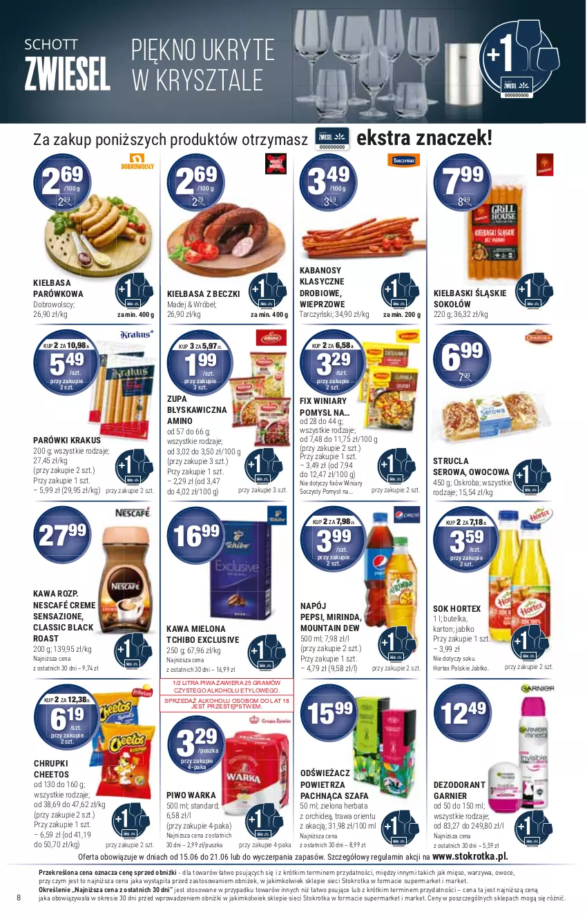 Gazetka promocyjna Stokrotka - Supermarket - ważna 15.06 do 21.06.2023 - strona 8 - produkty: Gra, Herbata, Hortex, Kawa, Mięso, Owoce, Piwa, Piwo, Sok, Warka, Warzywa, Winiary, Zupa