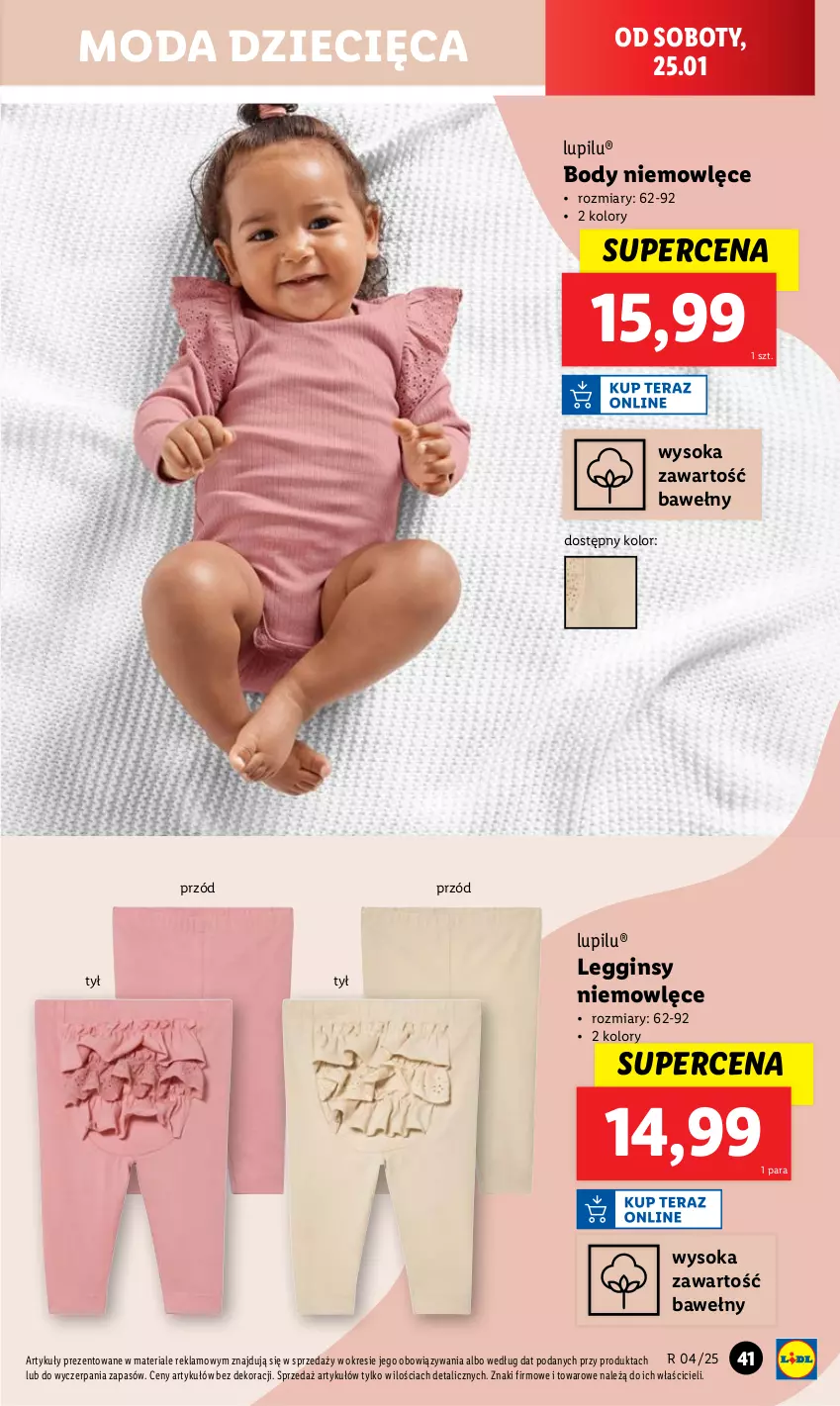 Gazetka promocyjna Lidl - GAZETKA - ważna 20.01 do 26.01.2025 - strona 43 - produkty: Body, Dzieci, Gin, Legginsy, Moda, Sok