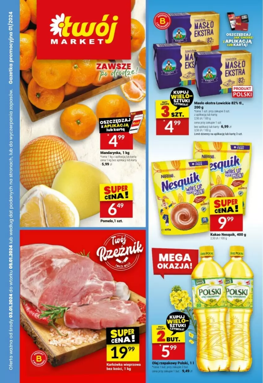 Gazetka promocyjna Twoj Market - ważna 03.01 do 09.01.2024 - strona 1 - produkty: Masło