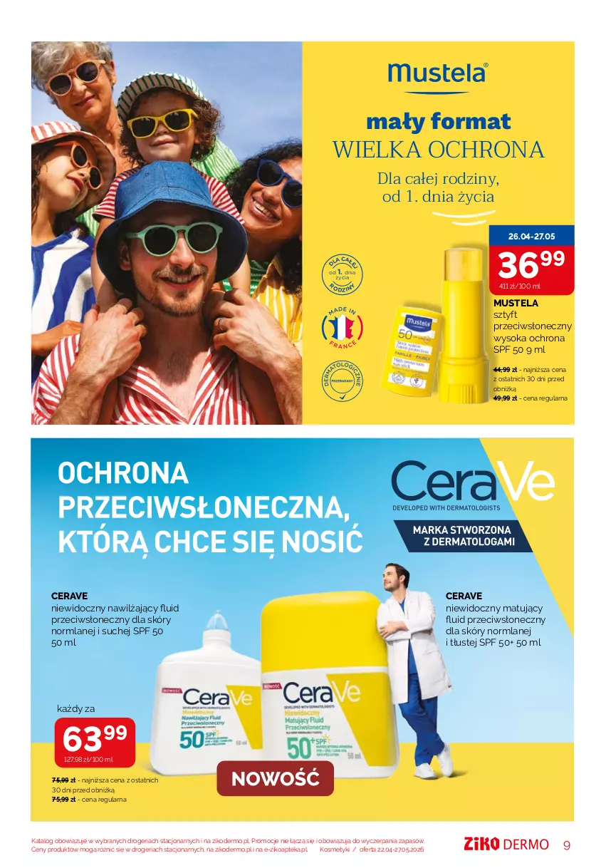 Gazetka promocyjna Ziko - Gazetka Ziko Dermo - ważna 22.04 do 27.04.2026 - strona 9 - produkty: Apteka, CeraVe, Mus, Mustela, Sok