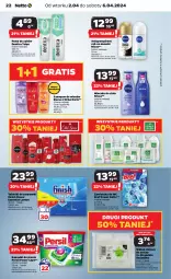 Gazetka promocyjna Netto - Od Wtorku - Gazetka - ważna od 06.04 do 06.04.2024 - strona 22 - produkty: Elseve, Gra, Finish, Zawieszka do wc, Bref, Tablet, Mleczko do ciała, Persil, Pasta do zębów, L’Oréal, Mleczko, Tołpa, Szampon, Znicz, Zmywarki, Kapsułki do prania, Olej, Antyperspirant, Tabletki do zmywarki, Nivea, Wkład olejowy