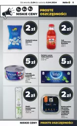 Gazetka promocyjna Netto - Od Wtorku - Gazetka - ważna od 06.04 do 06.04.2024 - strona 5 - produkty: Dawtona, Sos, Sok, Karma mokra dla kotów, Kawa, Herbata czarna, Tetley, Płatki kosmetyczne, Sok pomidorowy, Tuńczyk, Herbata, Olej