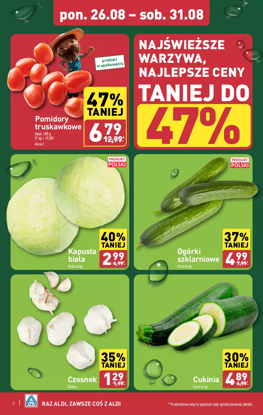 Gazetka promocyjna Aldi - Farmer ALDIK poleca świeże owoce i warzywa - ważna 26.08 do 31.08.2024 - strona 2 - produkty: Czosnek, Pomidory, Warzywa