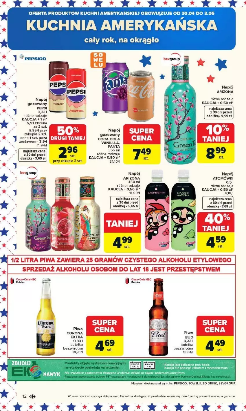 Gazetka promocyjna Carrefour - Gazetka Carrefour, Market od poniedziałku! - ważna 20.04 do 26.04.2026 - strona 14 - produkty: Coca-Cola, Kuchnia, Napój, Pepsi, Piwo