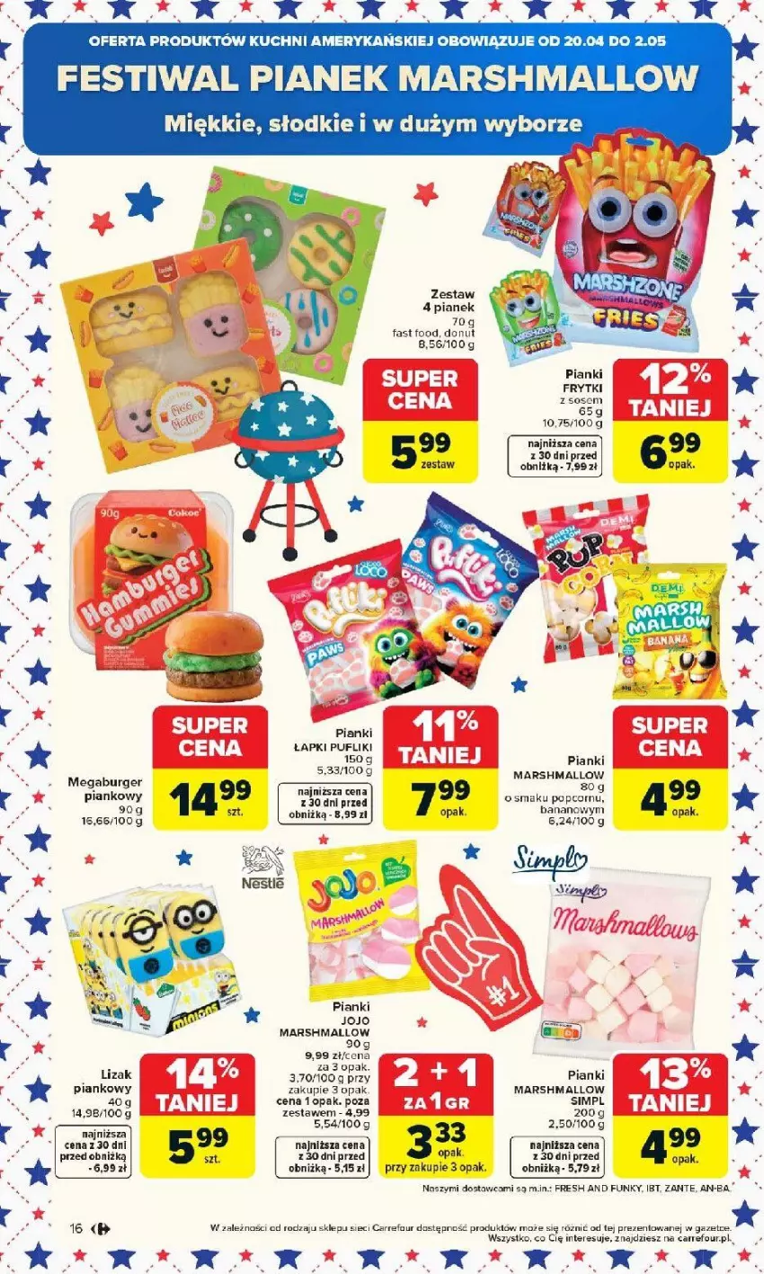 Gazetka promocyjna Carrefour - Gazetka Carrefour, Market od poniedziałku! - ważna 20.04 do 26.04.2026 - strona 18 - produkty: Donut, Fa, Frytki, Mars, Popcorn, Puf, Sos