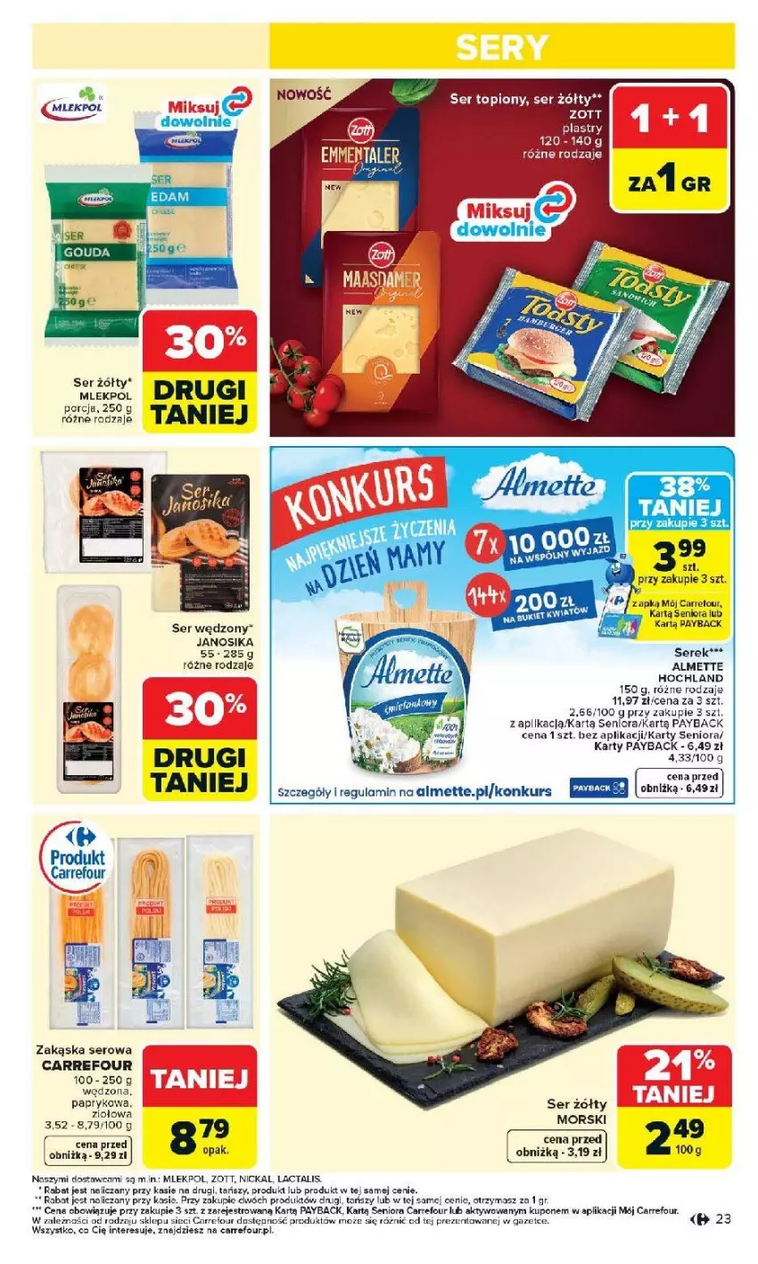 Gazetka promocyjna Carrefour - Gazetka Carrefour, Market od poniedziałku! - ważna 20.04 do 26.04.2026 - strona 25 - produkty: Almette, Hochland, Por, Ser, Ser topiony, Top