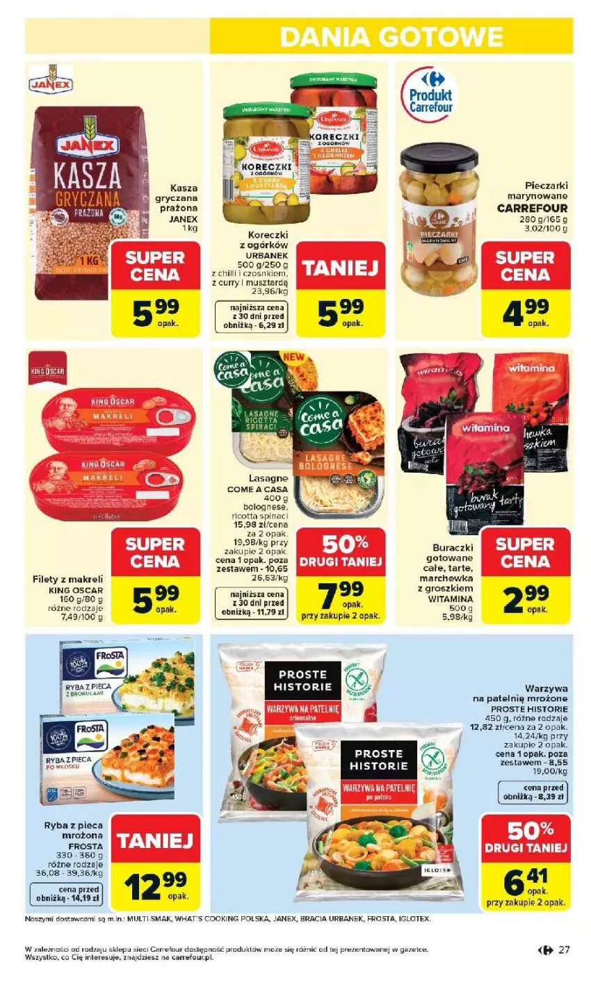 Gazetka promocyjna Carrefour - Gazetka Carrefour, Market od poniedziałku! - ważna 20.04 do 26.04.2026 - strona 29 - produkty: Buraczki, Fa, Frosta, Lasagne, Mus, Piec, Por, Rama, Ricotta, Ryba