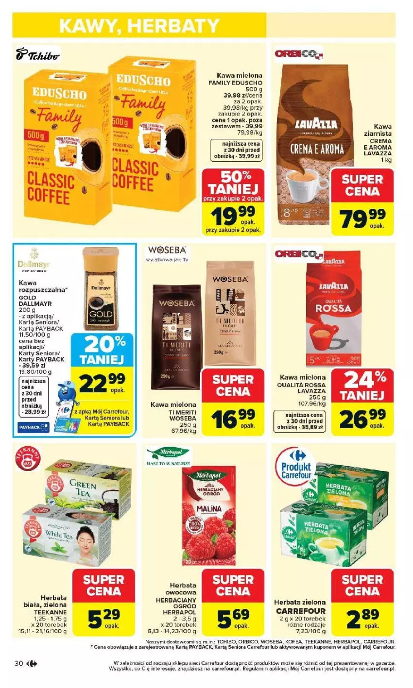 Gazetka promocyjna Carrefour - Gazetka Carrefour, Market od poniedziałku! - ważna 20.04 do 26.04.2026 - strona 32 - produkty: Dallmayr, Fa, Herbaciany ogrod, Herbapol, Herbata, Kawa, Kawa mielona, Kawa rozpuszczalna, Kawa ziarnista, Lavazza, LG, Teekanne, Woseba