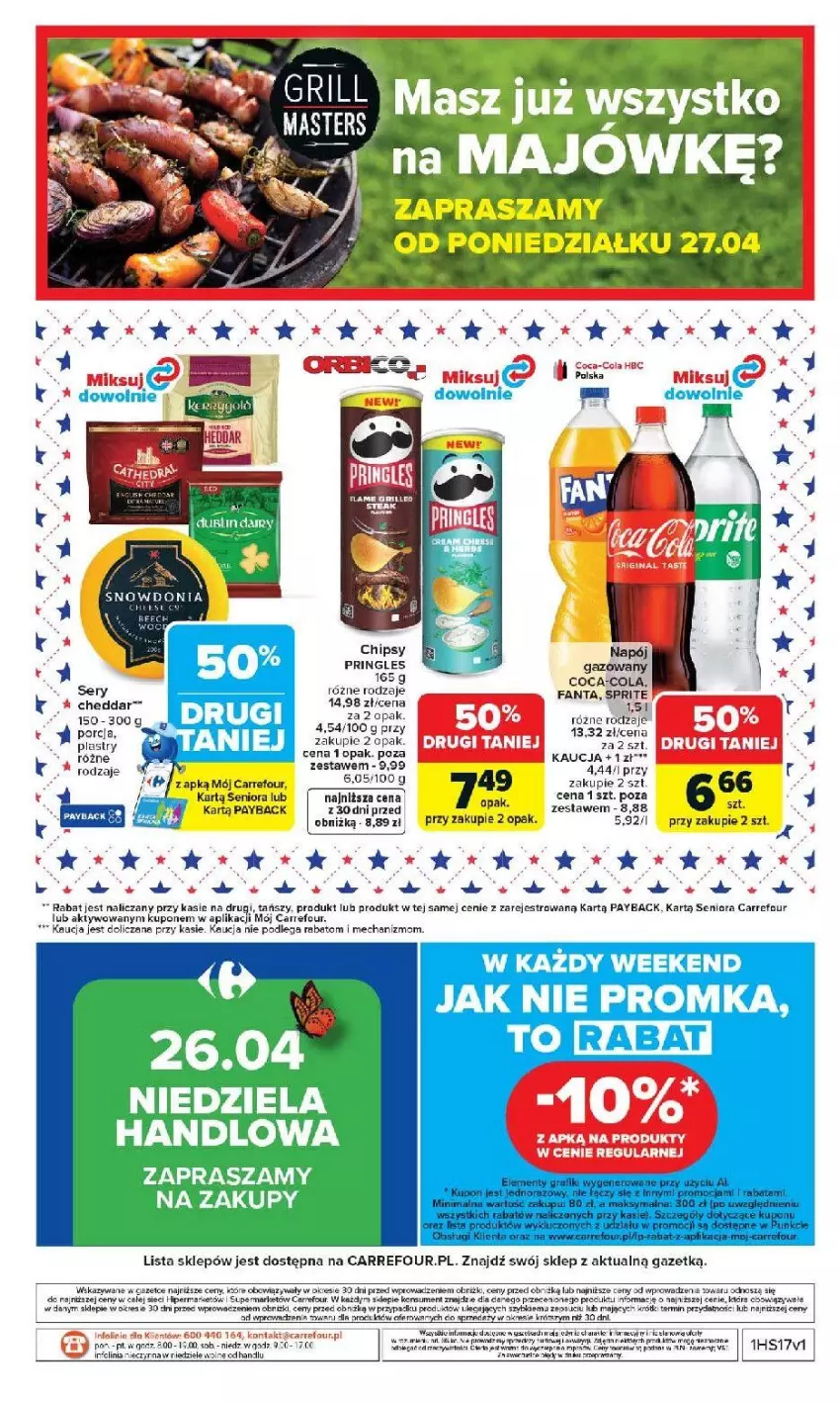 Gazetka promocyjna Carrefour - Gazetka Carrefour, Market od poniedziałku! - ważna 20.04 do 26.04.2026 - strona 42 - produkty: Coca-Cola, Fa, Fanta, HP, LG, Mop, Napój, Pringles, Ser, Sprite