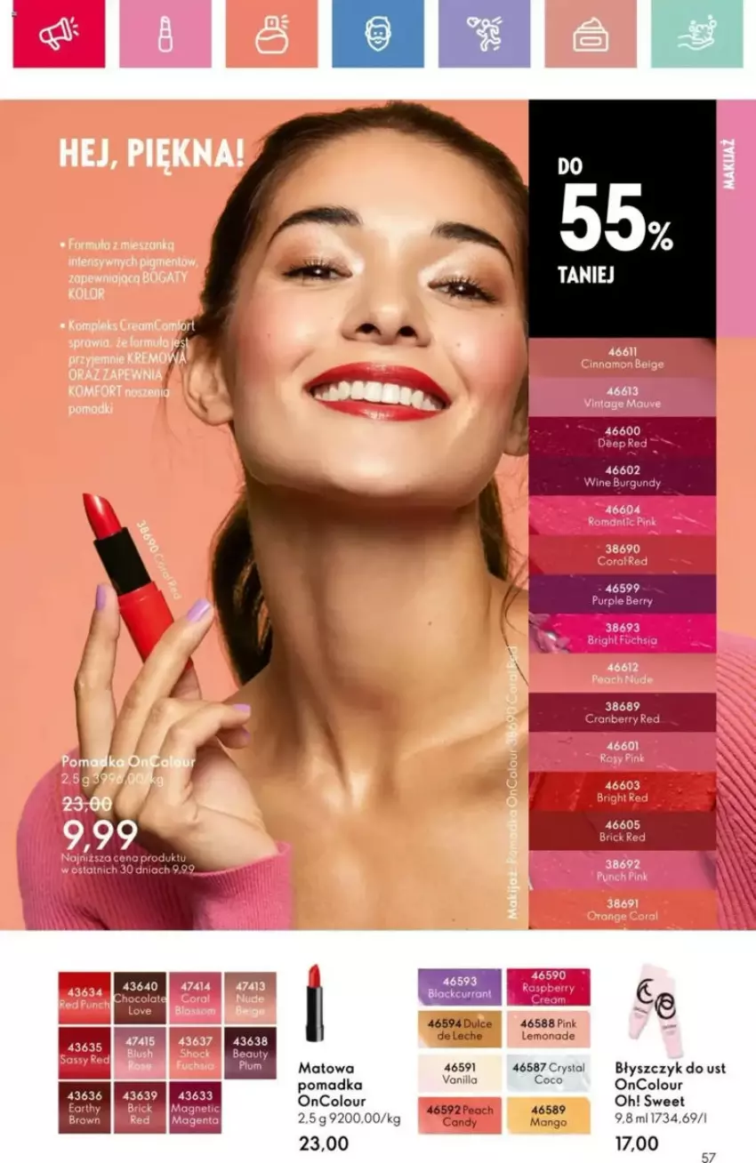 Gazetka promocyjna Oriflame - ważna 23.03 do 12.04.2025 - strona 102 - produkty: Błyszczyk do ust, OnColour