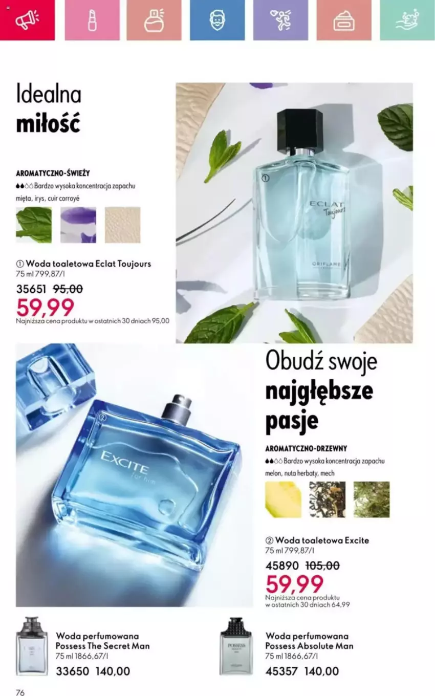 Gazetka promocyjna Oriflame - ważna 23.03 do 12.04.2025 - strona 123 - produkty: Absolut, Eclat, Melon, Mięta, Perfum, Possess, Sok, Woda, Woda perfumowana, Woda toaletowa