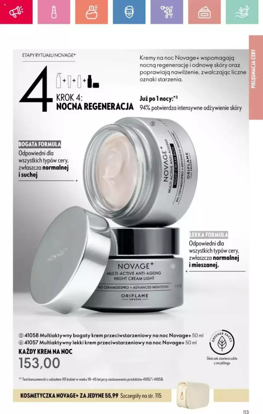 Gazetka promocyjna Oriflame - ważna 23.03 do 12.04.2025 - strona 17 - produkty: Kosmetyczka, Krem na noc, NovAge