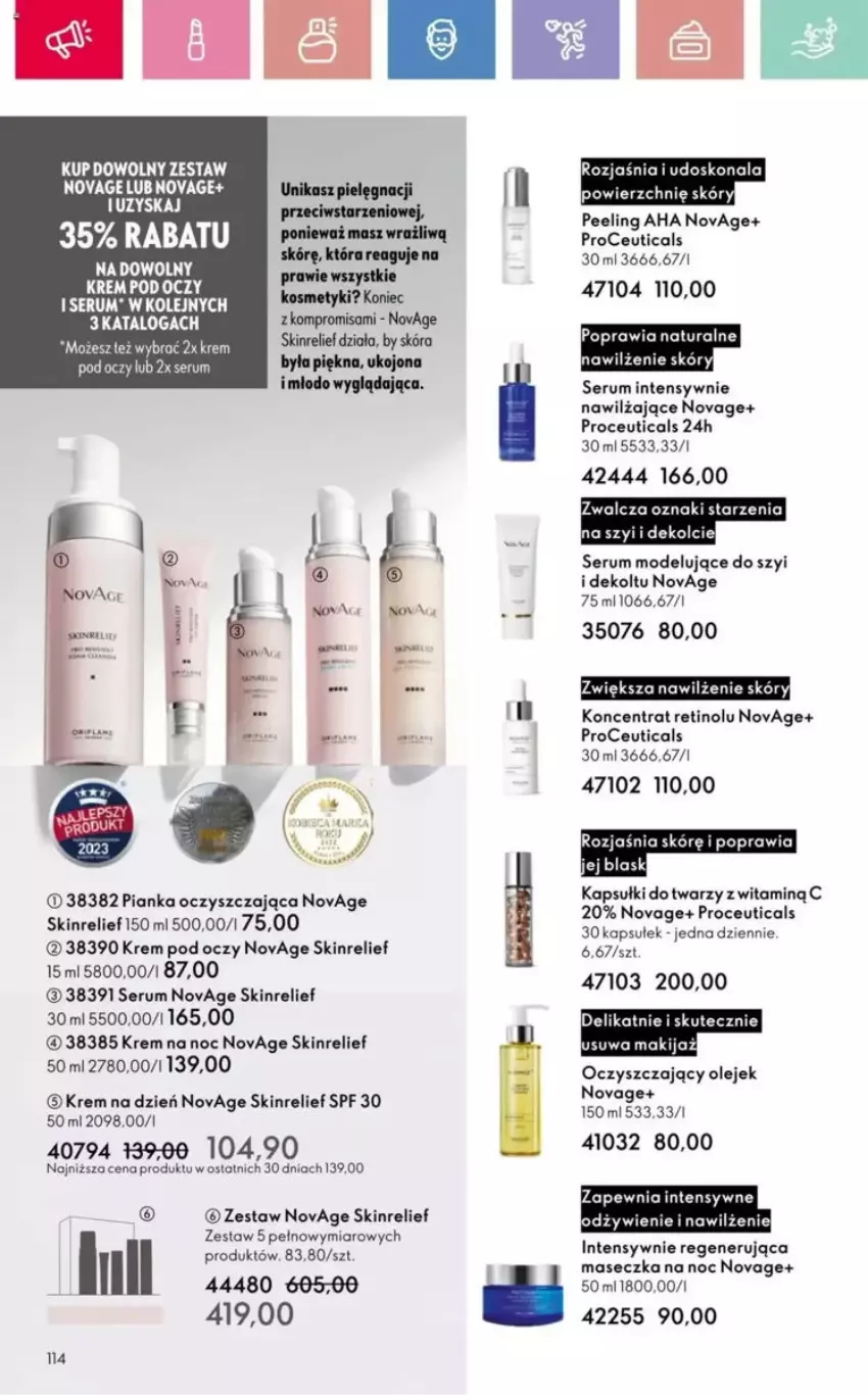 Gazetka promocyjna Oriflame - ważna 23.03 do 12.04.2025 - strona 18 - produkty: Krem na dzień, Krem na noc, Krem pod oczy, NovAge, Olej, Peeling, Rum, Ser, Serum