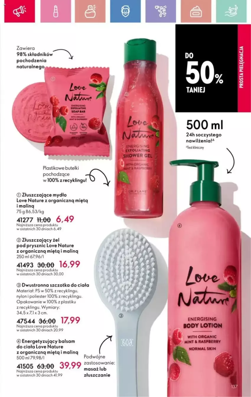 Gazetka promocyjna Oriflame - ważna 23.03 do 12.04.2025 - strona 43 - produkty: Body, Love Nature, Mydło, Szczotka