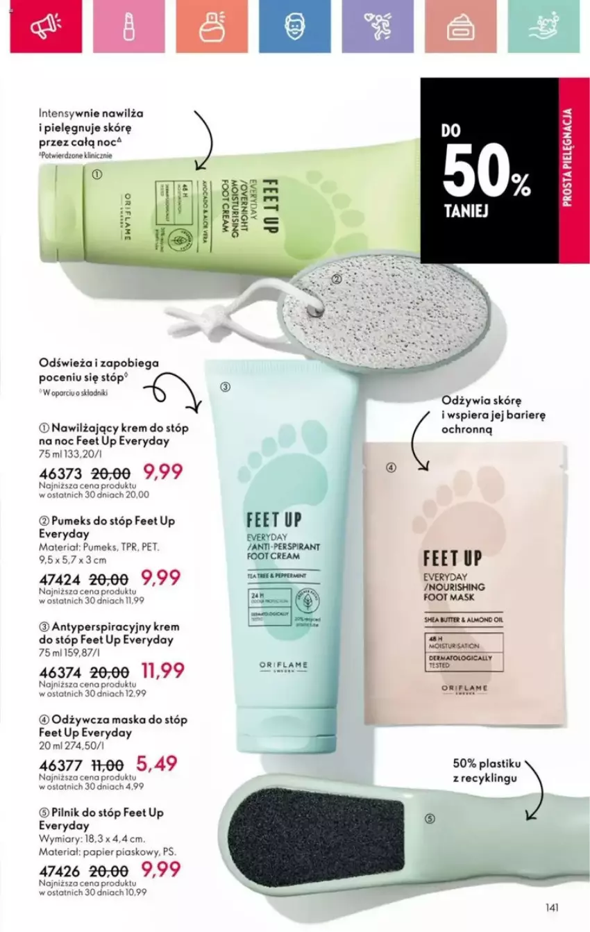 Gazetka promocyjna Oriflame - ważna 23.03 do 12.04.2025 - strona 48 - produkty: Fa, Feet Up, Krem do stóp, Maska, Maska do stóp, Papier, Pilnik, Pumeks