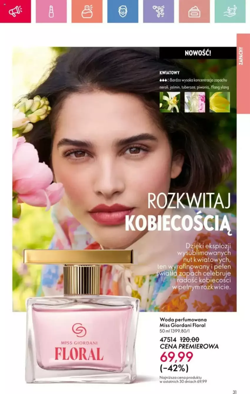 Gazetka promocyjna Oriflame - ważna 23.03 do 12.04.2025 - strona 74 - produkty: Flora, LG, Miss Giordani, Perfum, Sok, Woda, Woda perfumowana