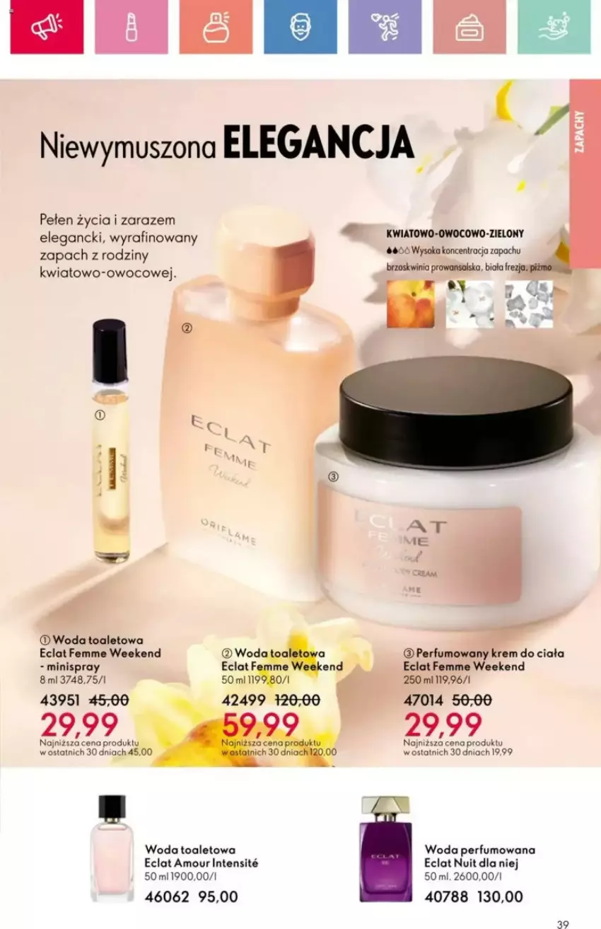 Gazetka promocyjna Oriflame - ważna 23.03 do 12.04.2025 - strona 82 - produkty: Eclat, Krem do ciała, Mus, Perfum, Sok, Woda, Woda perfumowana, Woda toaletowa