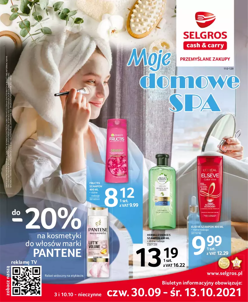 Gazetka promocyjna Selgros - Katalog Uroda - ważna 30.09 do 13.10.2021 - strona 1 - produkty: Elseve, Fa, Fructis, LG, Pantene, Szampon, Tran