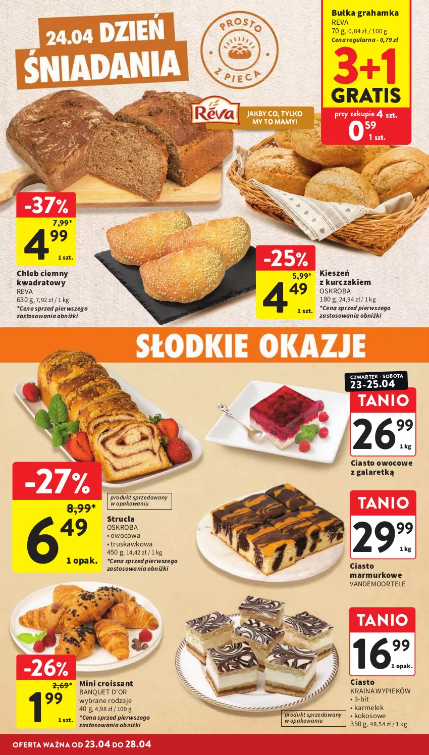 Gazetka promocyjna Intermarche - Gazetka promocyjna - ważna 23.04 do 28.04.2026 - strona 28 - produkty: Bułka, Bułka grahamka, Chleb, Croissant, Gala, Gra, Kokos, Kurczak, Strucla