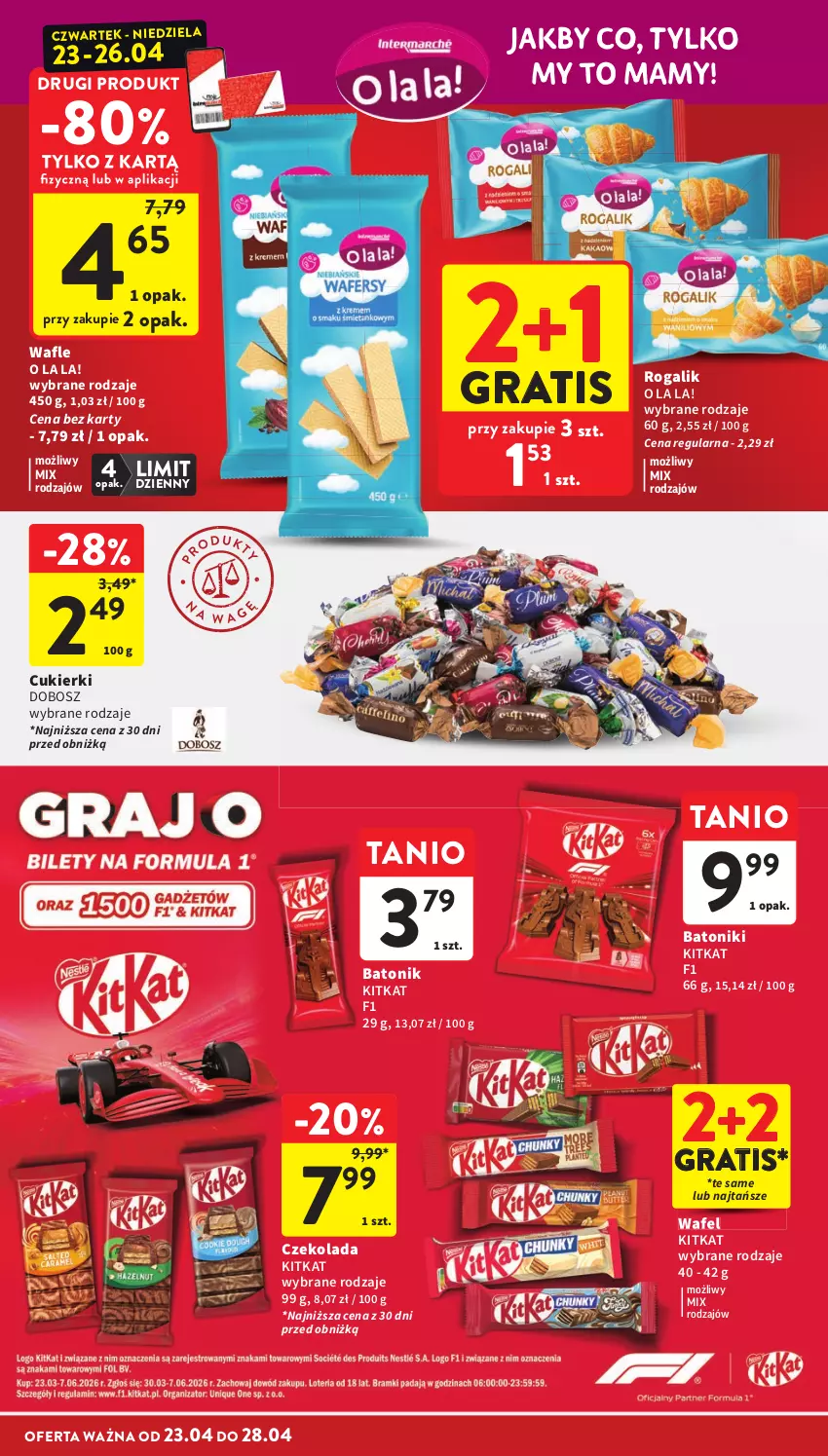 Gazetka promocyjna Intermarche - Gazetka promocyjna - ważna 23.04 do 28.04.2026 - strona 32 - produkty: Baton, Cukier, Cukierki, Czekolada, Gra, Rogal, Tonik, Wafle