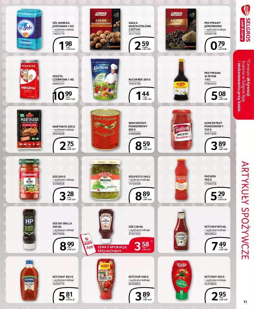 Gazetka promocyjna Selgros - Extra Oferta - ważna 01.06 do 30.06.2021 - strona 11 - produkty: Artykuły spożywcze, Gałka, Grill, Ketchup, Koncentrat pomidorowy, Kucharek, LG, Mus, Pesto, Przyprawa w płynie, Przyprawy, Sól, Sos, Vegeta