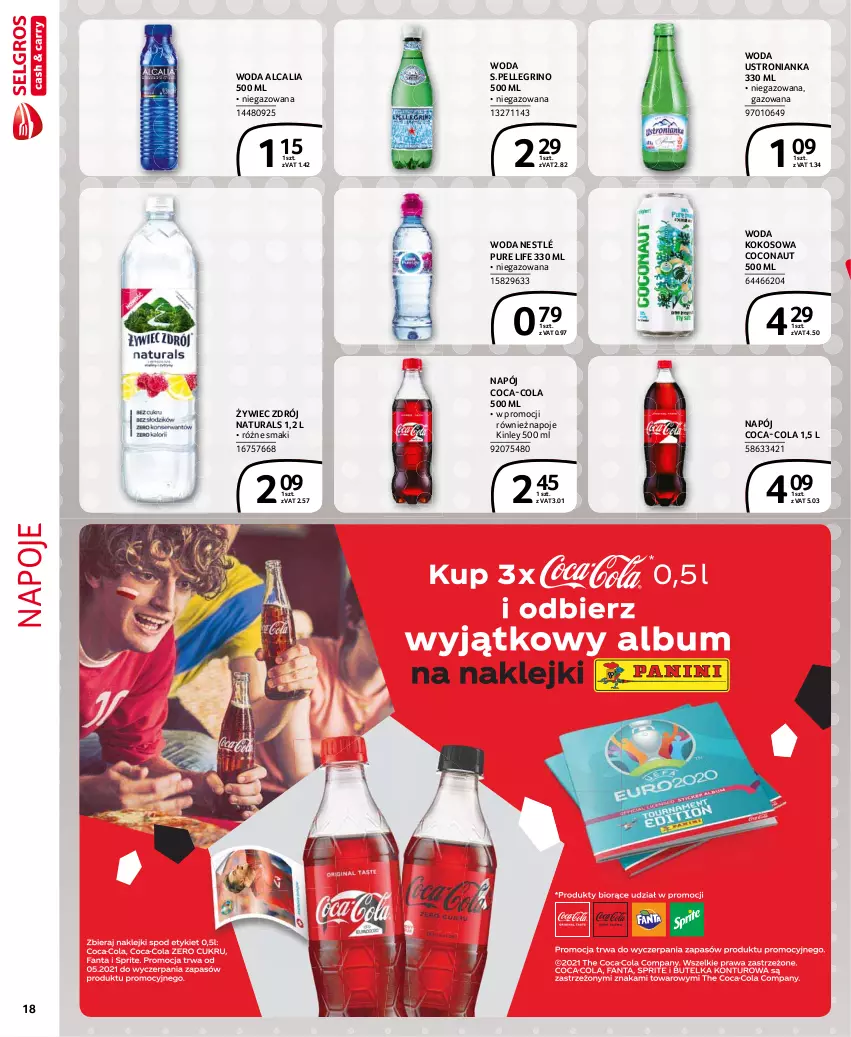 Gazetka promocyjna Selgros - Extra Oferta - ważna 01.06 do 30.06.2021 - strona 18 - produkty: Coca-Cola, Kokos, Napój, Napoje, Nestlé, Pur, Woda